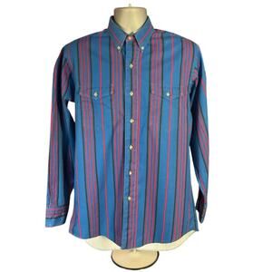 Vintage Wrangler Brushpopper Cowboy Cut Shirt Striped X-long Tails Size 16-34